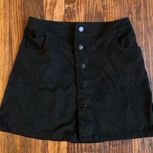 Express Black Velvet Skirt